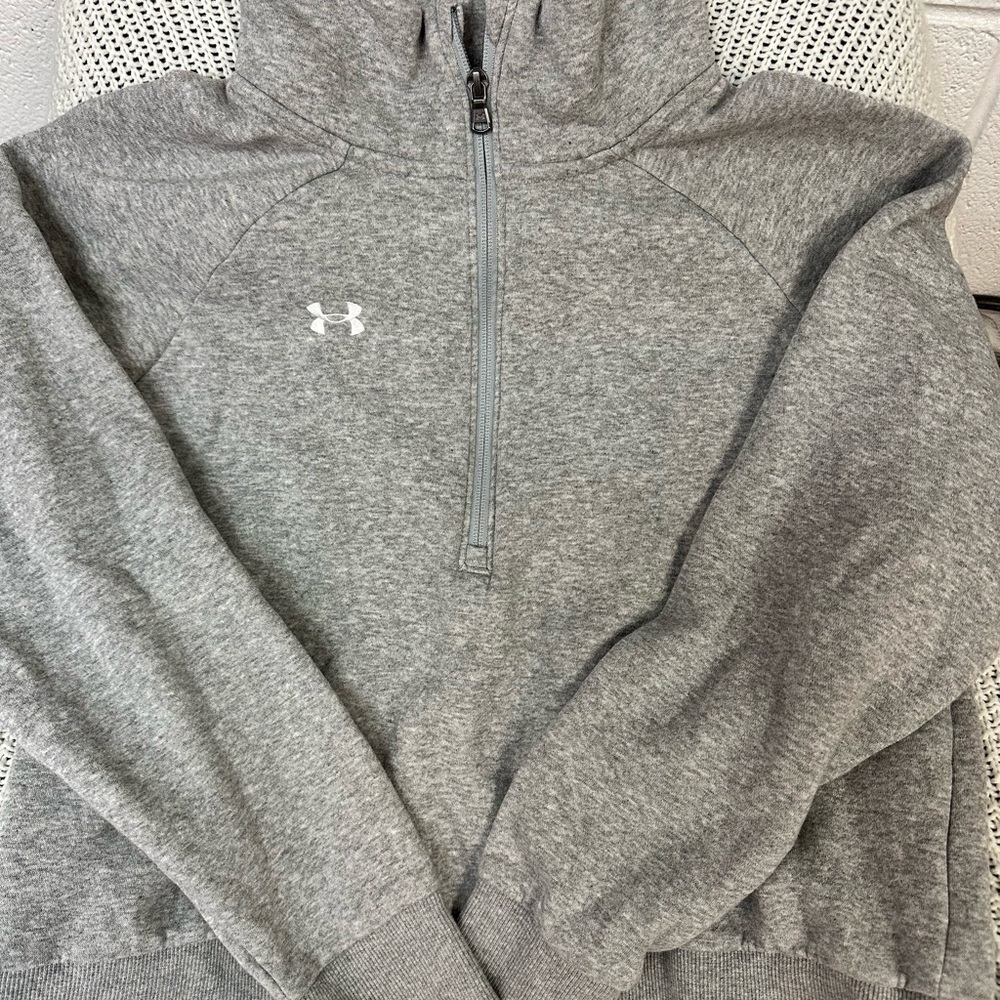 Under Armour Heather Gray Quarter-Zip Pullover